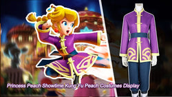 Xcoser Game Princess Peach Show Time Kong Fu Peach Cosplay Costume Adults/Kids Full Set