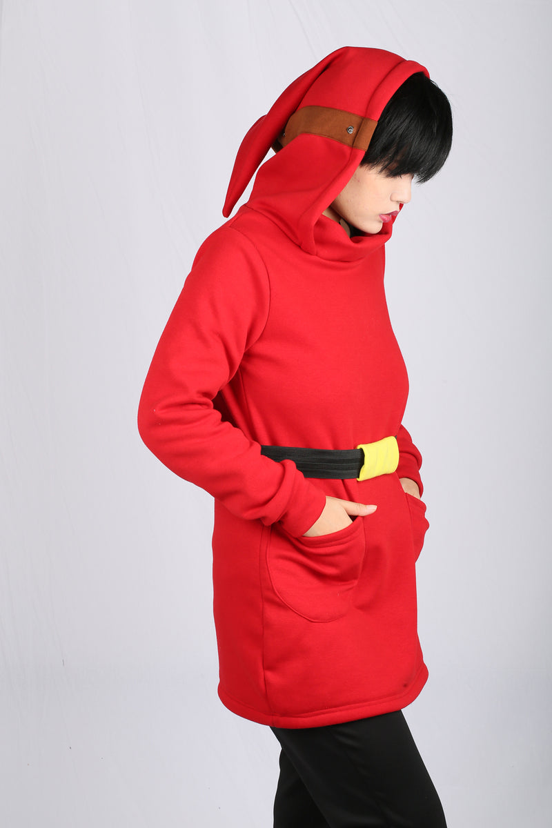 【Buy Black One，Get Half Price of Red One】Xcoser Mario Series Shy Guy Hoodie Women's Hooded Sweatshirt Cosplay Costume