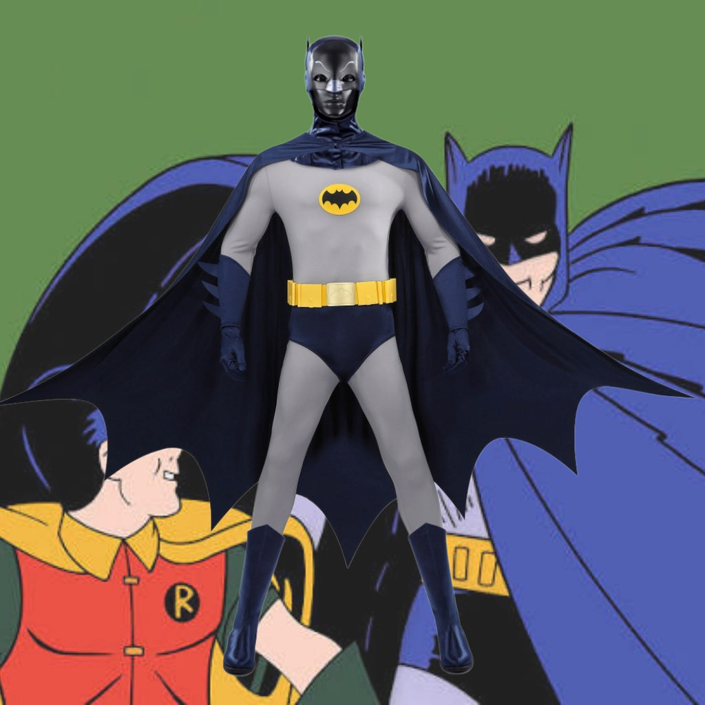 Classic 1966 Batman Costume - Adam West Replica Suit - Outfit Hallowee