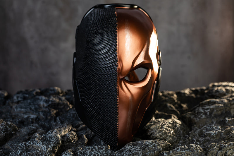deathstroke motorcycle helmet Deathstroke Mask Updated Adult Halloween Cosplay Costume Helmet Accessory G Golden