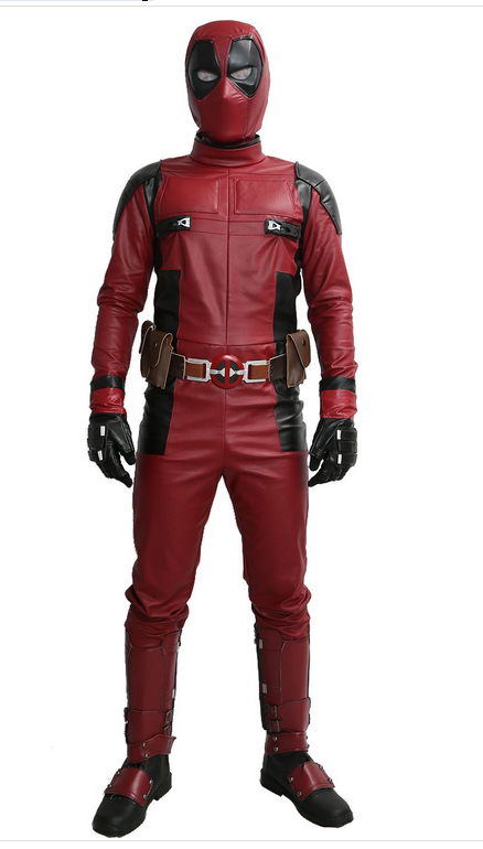 Xcoser Deadpool Costume A set Cosplay Costume PU Outfit with Latex Mask Halloween Christmas