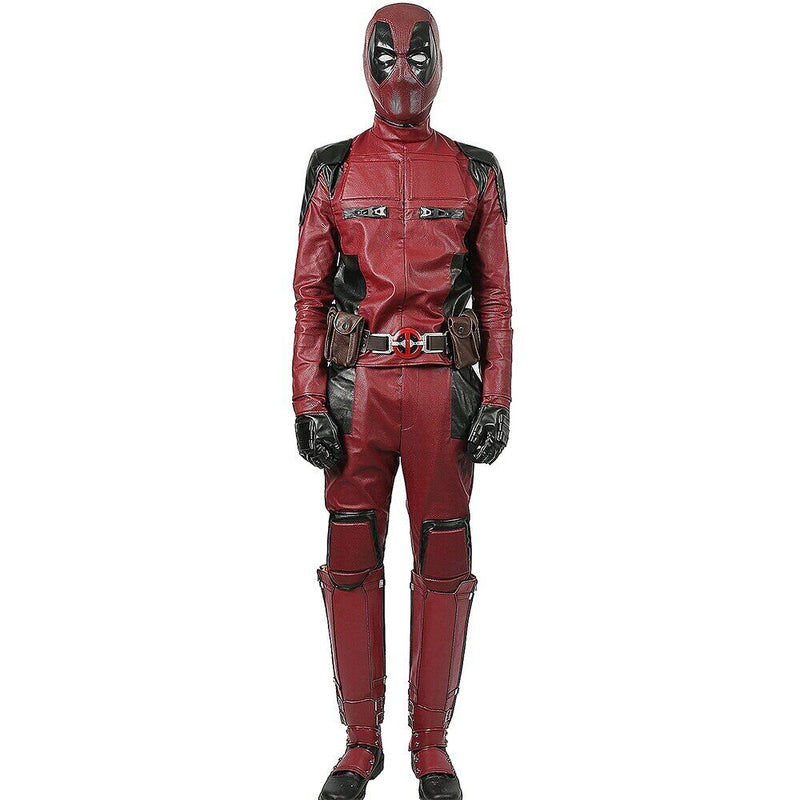 Xcoser Deadpool Costume A set Cosplay Costume PU Outfit with Latex Mask Halloween Christmas