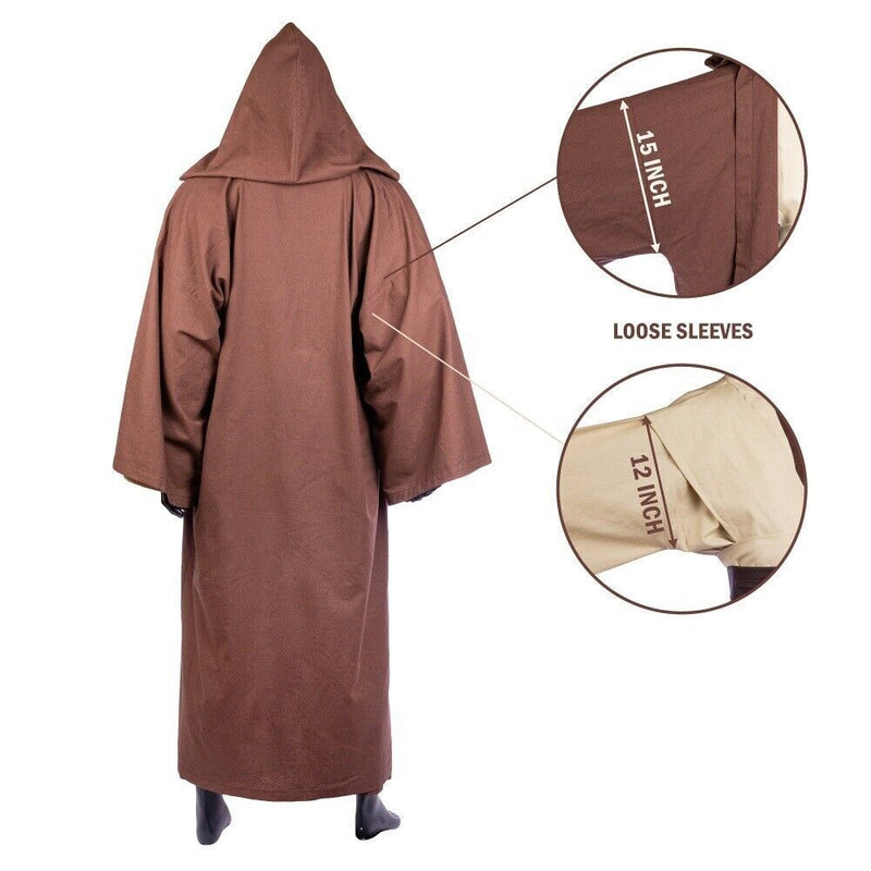 Xcoser Star Wars Jedi Knight Obi-Wan Kenobi Cosplay Costume Cloak Suits Hoodies Uniforms Adult Halloween Christmas