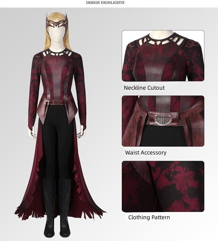 【Private customization, pre-order】Xcoser Doctor Strange 2 Crazy Multiverse Scarlet Witch Wanda Blackened Cos Costume