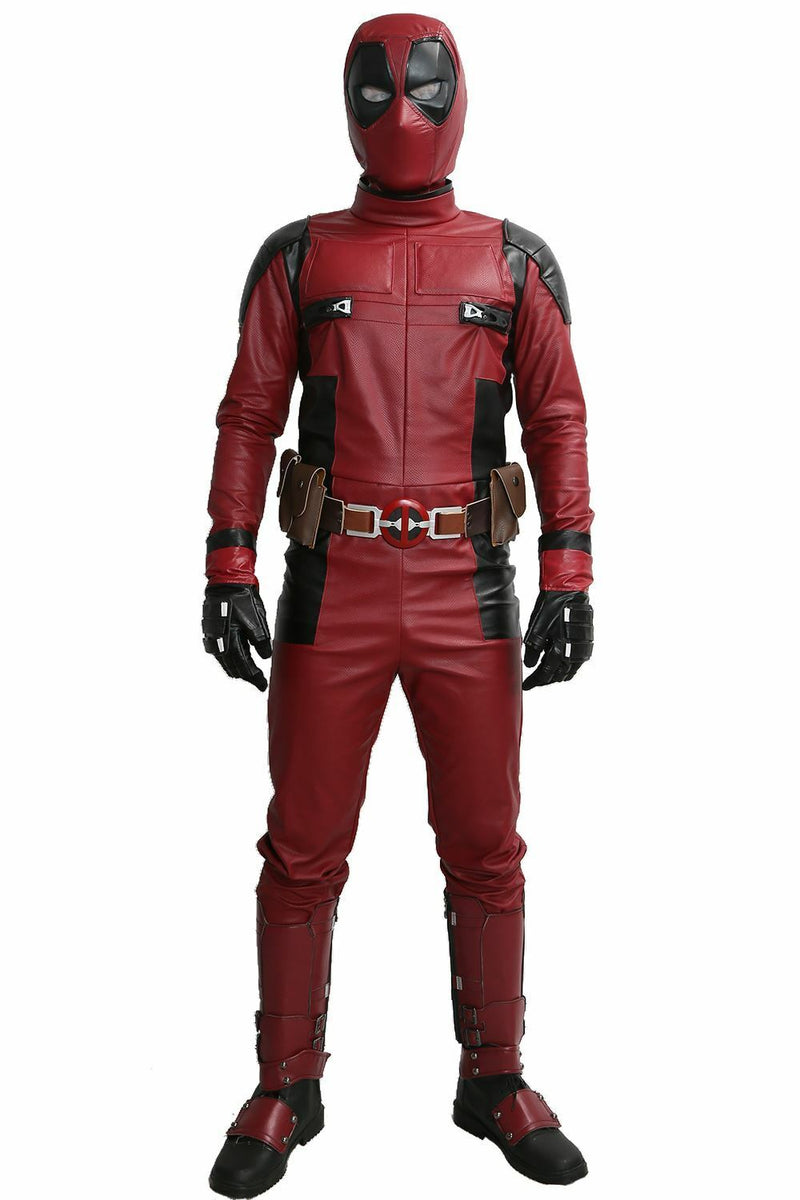 Xcoser Deadpool Costume A set Cosplay Costume PU Outfit with Latex Mask Halloween Christmas