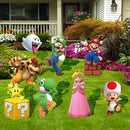 Xcoser Video Game Cartoon Mario Birthday Party Supplies 8Pcs Yard Signs（Pre-order，＞30 days）