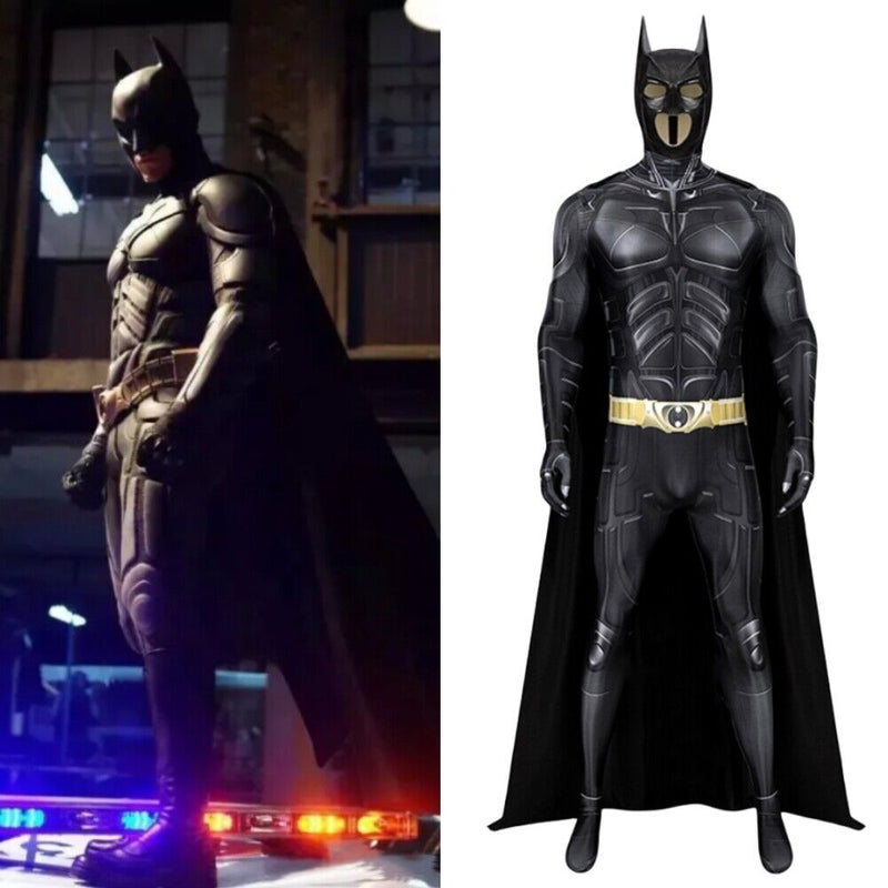 Xcoser Superhero The Dark Knight Rises Batman Cosplay Costume Bruce Bodysuit Jumpsuit