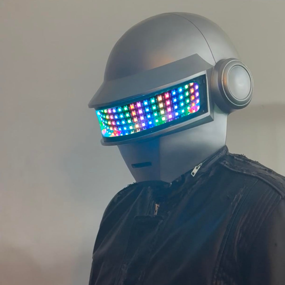 Punk Led Daft Punk Helmet - Thomas Silver Led Mask - Band Props Replicas