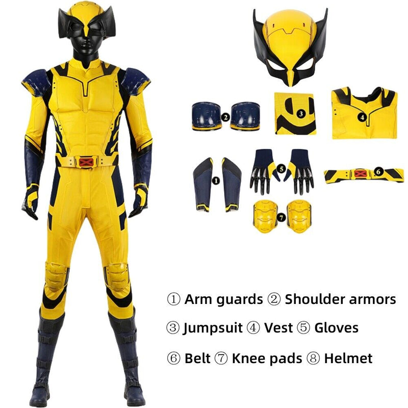 Xcoser Deadpool&Wolverine Wade Wilson Wolverine Cosplay Costume Jumpsuit Outfit