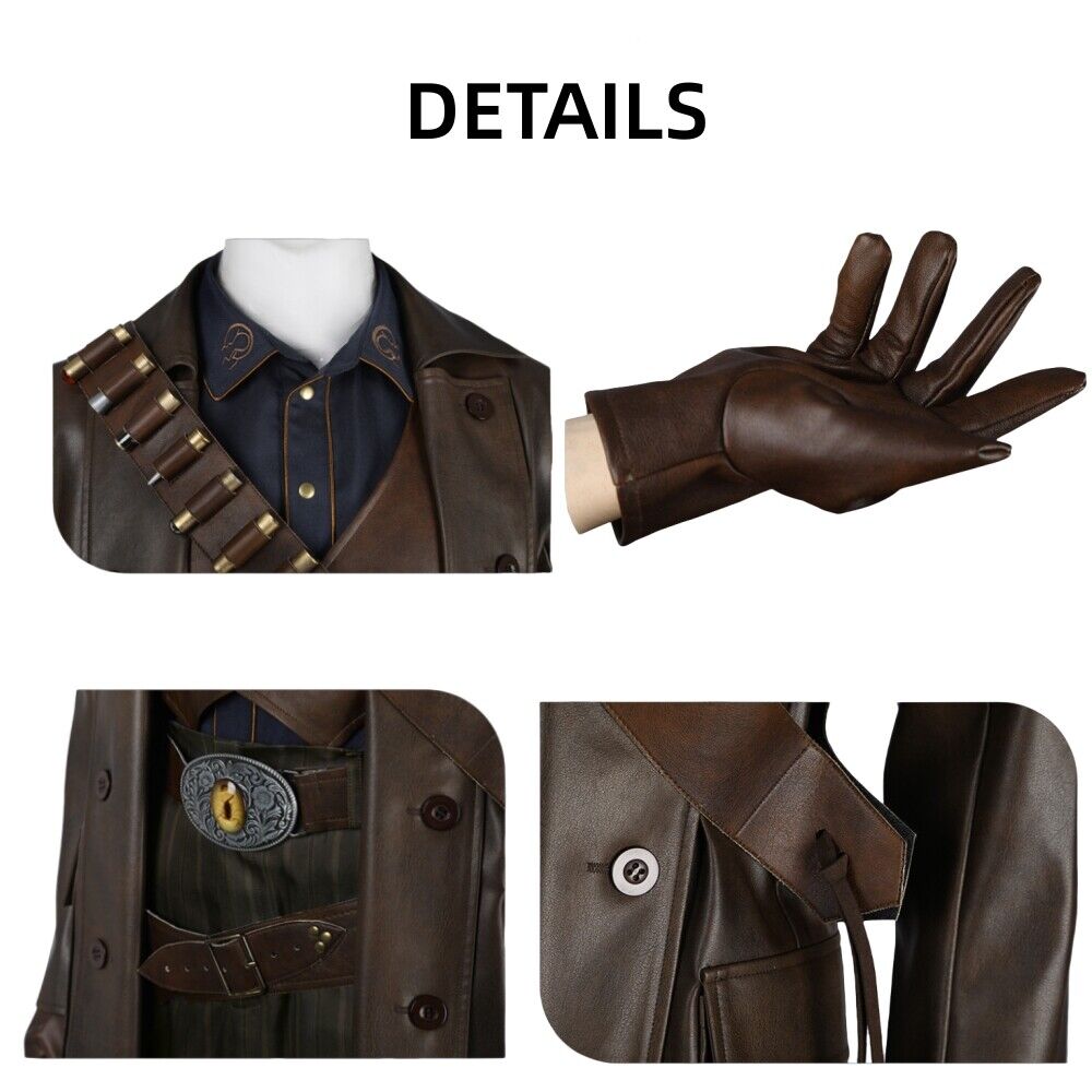 Fallout Ghoul Costume Upgrade Outfit - Men Costume Hat Belt Set - Xmas
