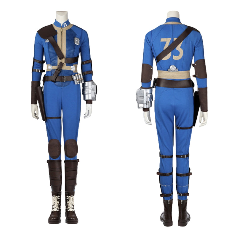 【New Arrival】Xcoser Fallout Lucy Cosplay Costume Jumpsuit Bodysuit Belt Accessories Full Set