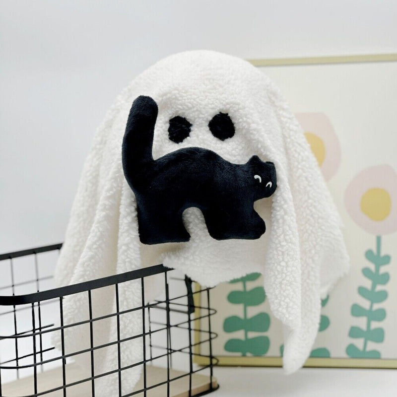 Xcoser 2023 Gus the Ghost with Pumpkin Pillow Plush Kids Toys Gifts Halloween Decors