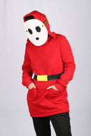 【Second item half price】Xcoser Mario Series Shy Guy Hoodie Women's Hooded Black Sweatshirt Cosplay Costume