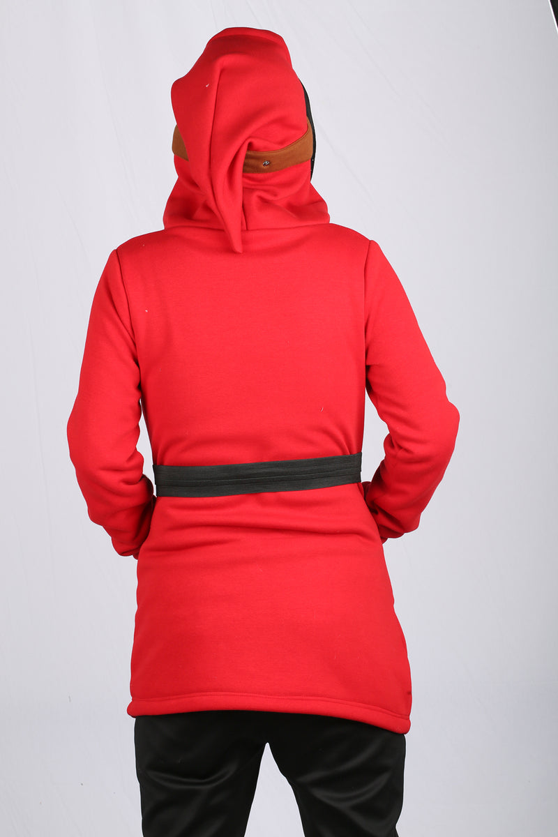 【Buy Black One，Get Half Price of Red One】Xcoser Mario Series Shy Guy Hoodie Women's Hooded Sweatshirt Cosplay Costume