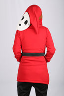 【Buy Black One，Get Half Price of Red One】Xcoser Mario Series Shy Guy Hoodie Women's Hooded Sweatshirt Cosplay Costume