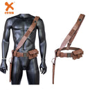 Xcoser The Mandalorian PU Leather Belt with Holster Brown Leather Cosplay Costume Prop for Adult Men
