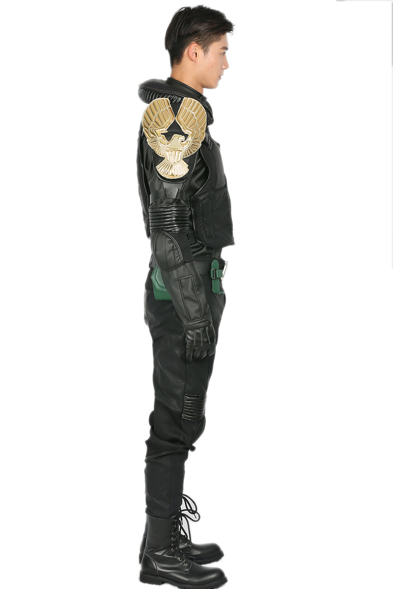 【Private customization, pre-order】Xcoser Judge Dredd Costume Black PU Suit Cosplay Costume