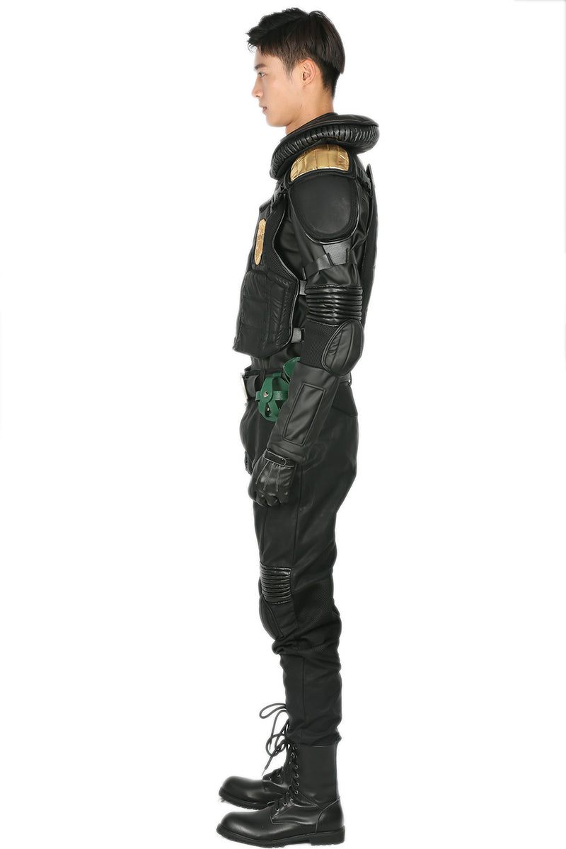 【Private customization, pre-order】Xcoser Judge Dredd Costume Black PU Suit Cosplay Costume