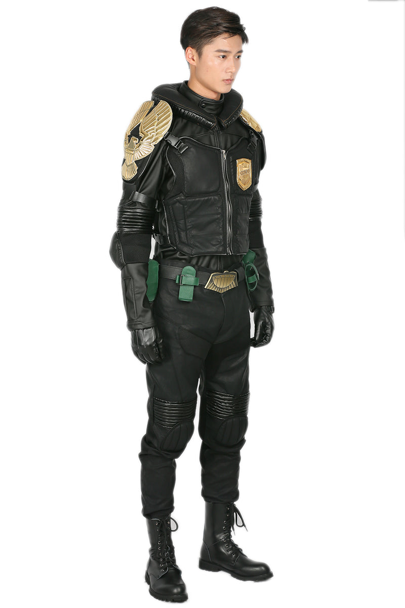 【Private customization, pre-order】Xcoser Judge Dredd Costume Black PU Suit Cosplay Costume