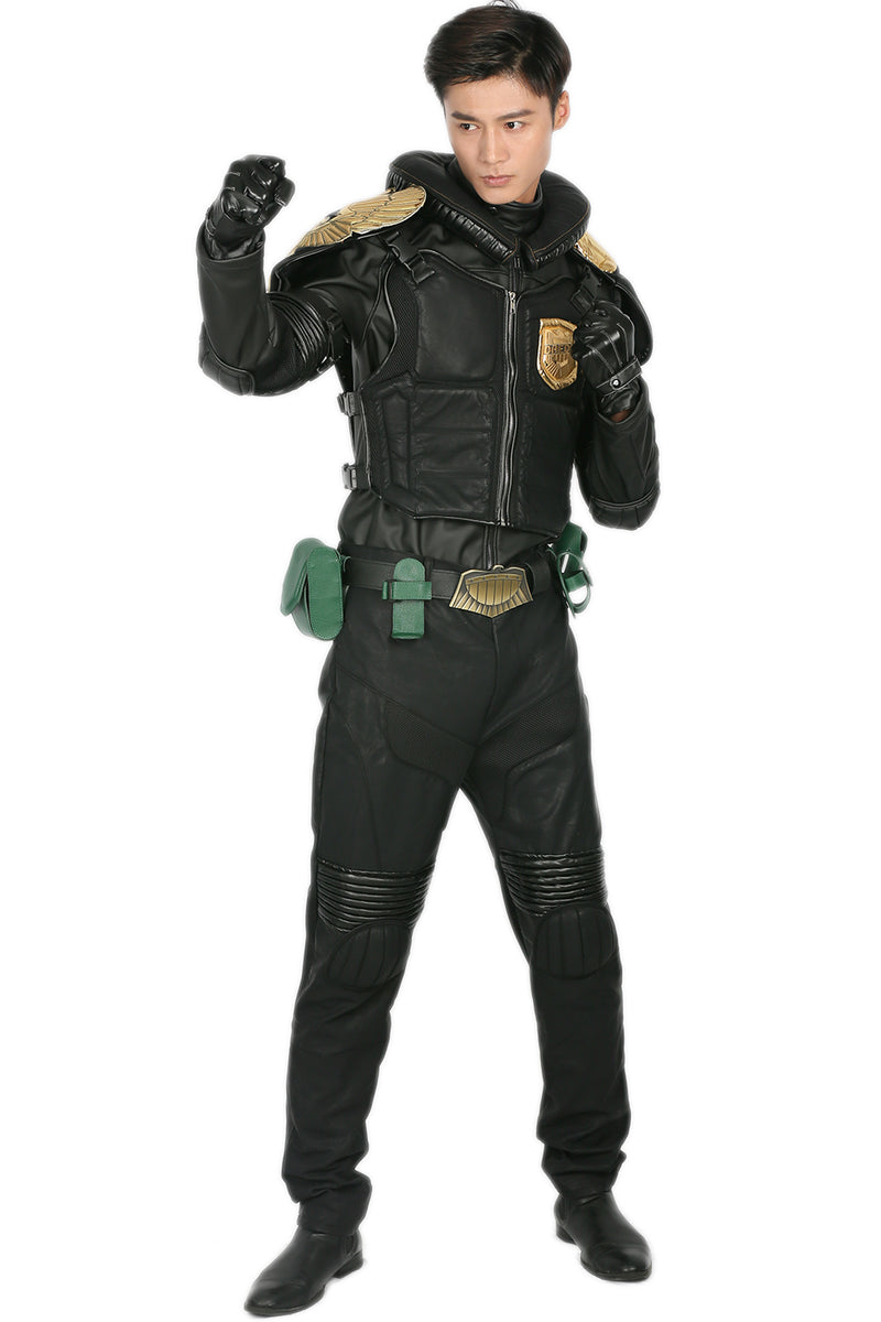【Private customization, pre-order】Xcoser Judge Dredd Costume Black PU Suit Cosplay Costume