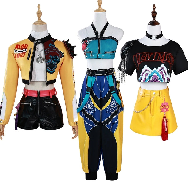 Xcoser K-Pop Mira Rumi Zoey Demon Hunters Stage Cosplay Costume Girl Group Idol Outfits