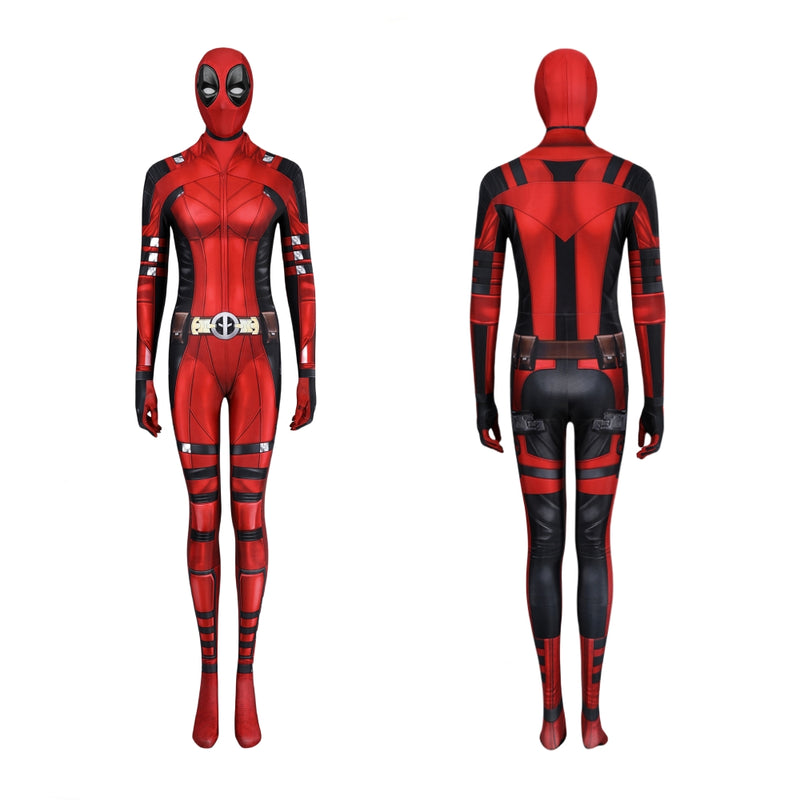 Xcoser Deadpool3 Lady Deadpool Cosplay Costume Bruce Bodysuit Jumpsuit Halloween