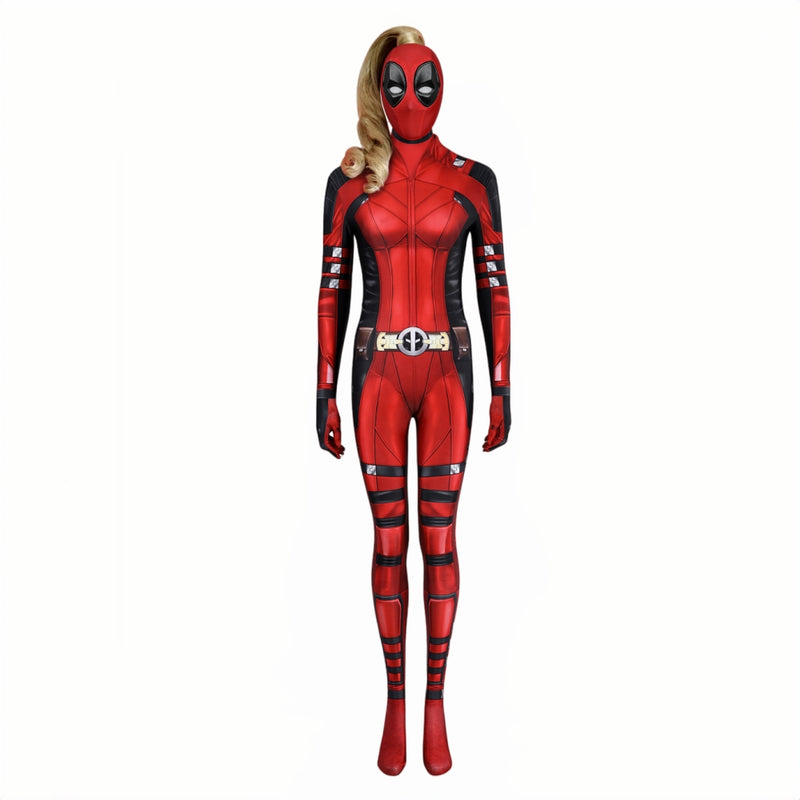 Xcoser Deadpool3 Lady Deadpool Cosplay Costume Bruce Bodysuit Jumpsuit Halloween