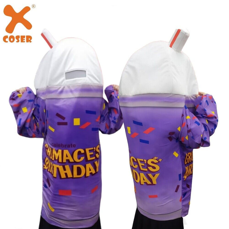 Xcoser Kids/Adults Grimace Birthday Purple Shake Milkshake Cosplay Costume Halloween