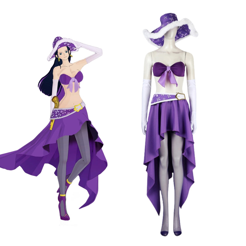 Xcoser Anime One Piece Nico Robin 15th Anniversary Cosplay Costume With Hat Full Set