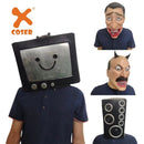 【New Arrival】Xcoser 2023 Skibidi Toilet TV Man Speakerman Toiletman Cosplay Mask Helmet Latex for Halloween