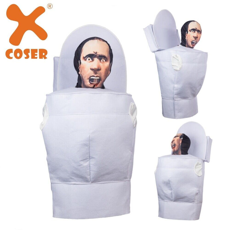 【New Arrival】Xcoser Skibidi Toiletman Kids/Adults Funny Toilet Man Cosplay Costume Halloween Cosplay（Pre-order，＞30 days）