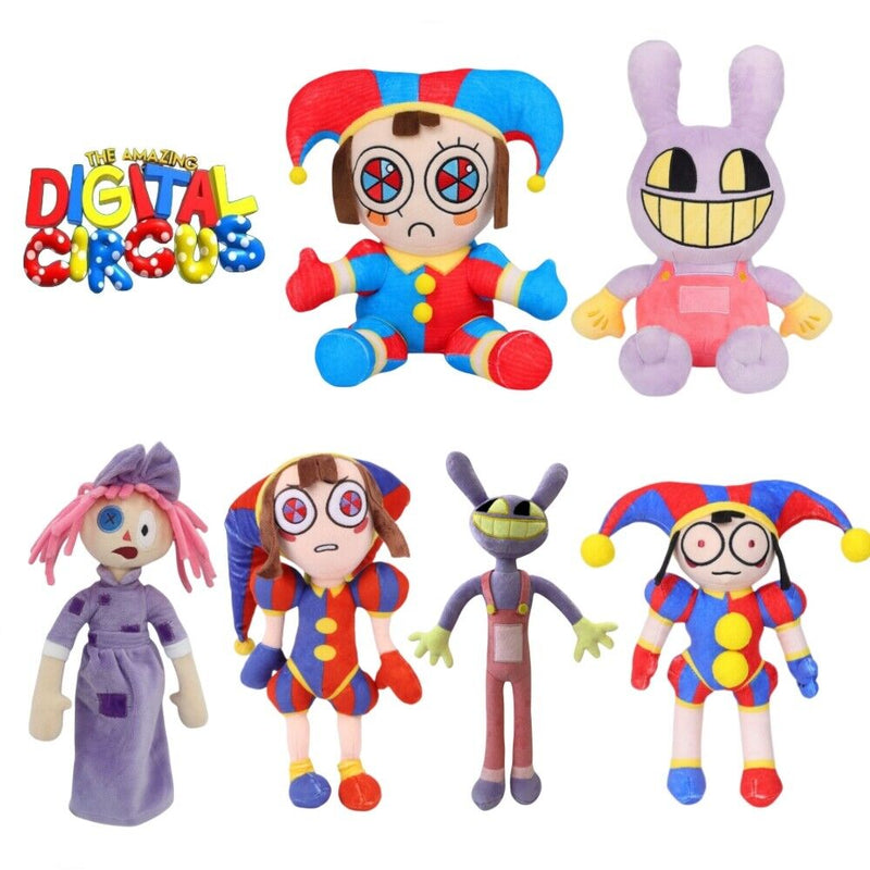 2023 The Amazing Digital Circus Plush, 2 Pcs Pomni and Jax Plushies Toy for  TV Fans Gift, Cute Stuffed Figure Doll for Kids Adults, Birthday Halloween