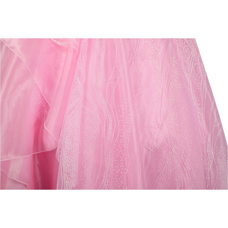 Xcoser Wicked Part One Glinda Cosplay Formal Dress with Crown Earings Role-Play Costume