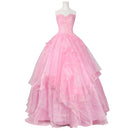 Xcoser Wicked Part One Glinda Cosplay Formal Dress with Crown Earings Role-Play Costume