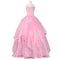 Xcoser Wicked Part One Glinda Cosplay Formal Dress with Crown Earings Role-Play Costume