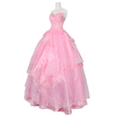 Xcoser Wicked Part One Glinda Cosplay Formal Dress with Crown Earings Role-Play Costume