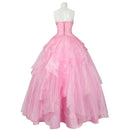 Xcoser Wicked Part One Glinda Cosplay Formal Dress with Crown Earings Role-Play Costume