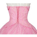 Xcoser Wicked Part One Glinda Cosplay Formal Dress with Crown Earings Role-Play Costume