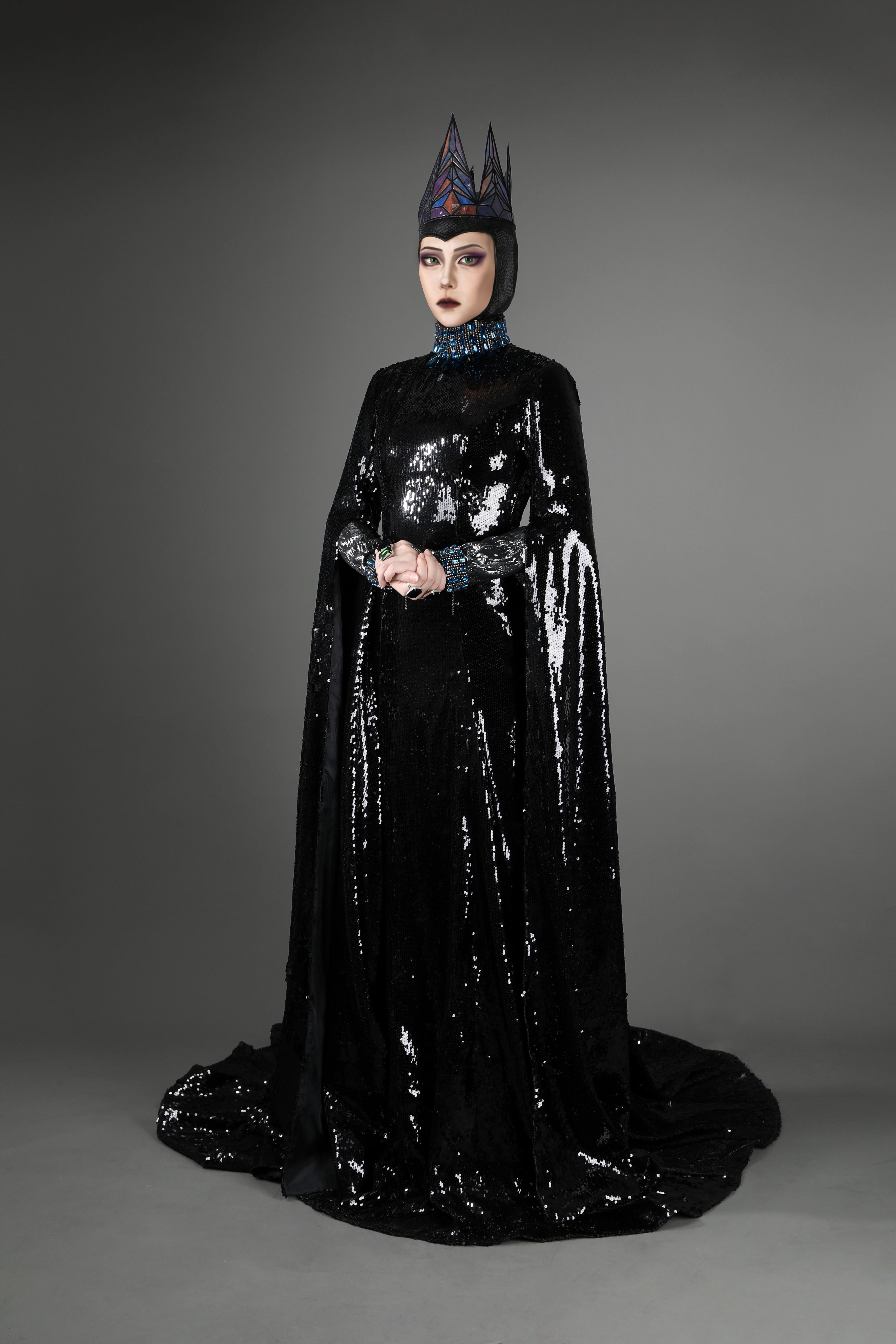 Evil Queen Costume - Snow White Villain Cosplay Full Set - Halloween Bodysuit L Evil Queen Costume - Snow White Villain Cosplay Full Set - Halloween Bodysuit L