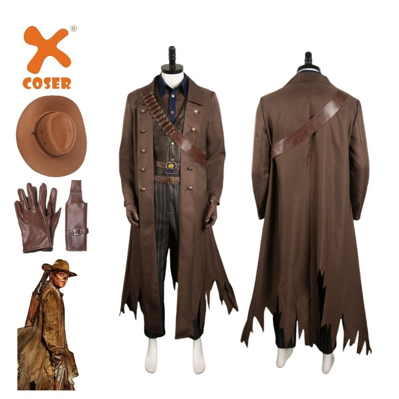 【New Arrival】Xcoser Fallout The Ghoul Cosplay Costume Hat Belt Accessories Full Set Halloween