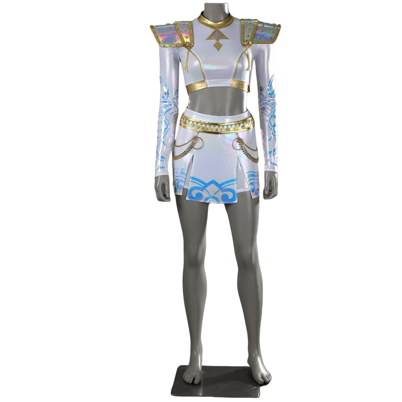 Xcoser K-Pop Demon Hunters Rumi Mira Zoey Stage Cosplay Musicial Costume Upgraded White