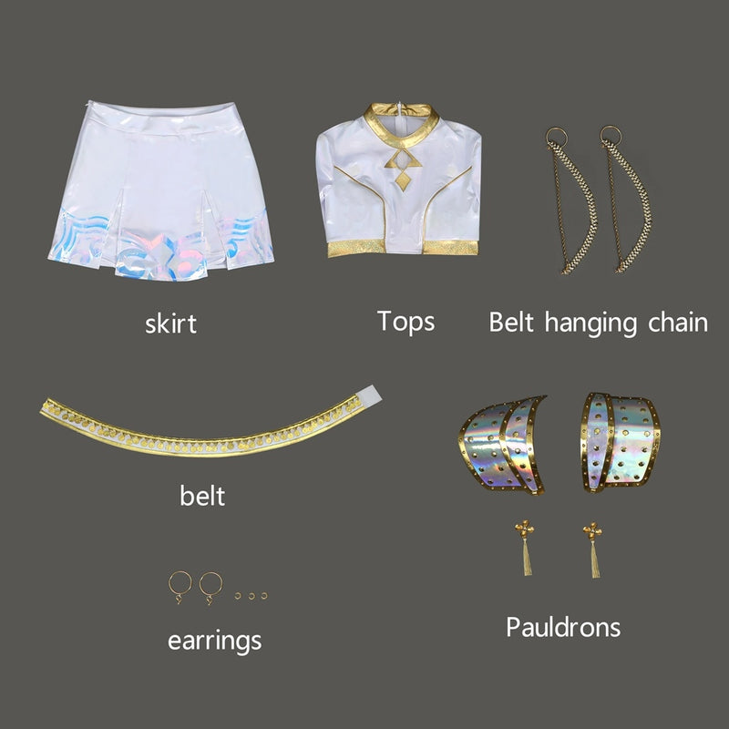 Costum de Halloween KPop Demon Hunters Rumi Mira Zoey, set pentru femei, poliester, multicolor, marime 130 Costum de Halloween KPop Demon Hunters Rumi Mira Zoey, set pentru femei, poliester, multicolor, marime 130