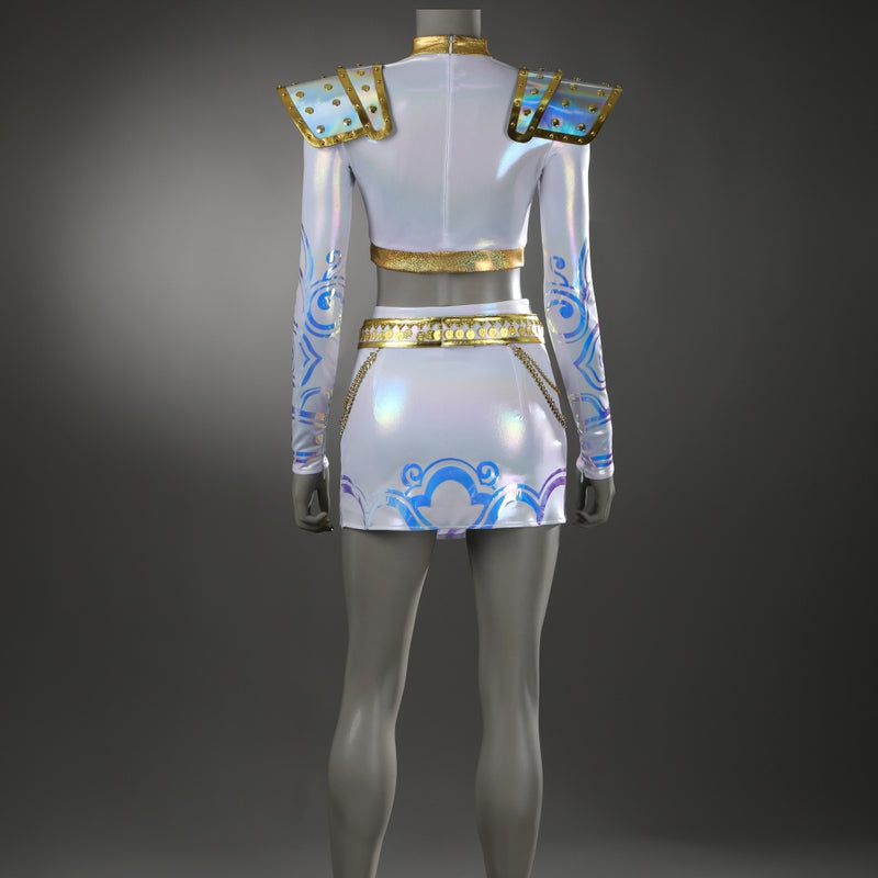Xcoser K-Pop Demon Hunters Rumi Mira Zoey Stage Cosplay Musicial Costume Upgraded White