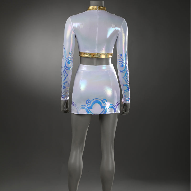 Xcoser K-Pop Demon Hunters Rumi Mira Zoey Stage Cosplay Musicial Costume Upgraded White