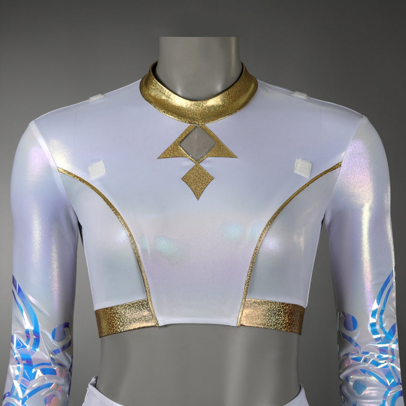 Xcoser K-Pop Demon Hunters Rumi Mira Zoey Stage Cosplay Musicial Costume Upgraded White