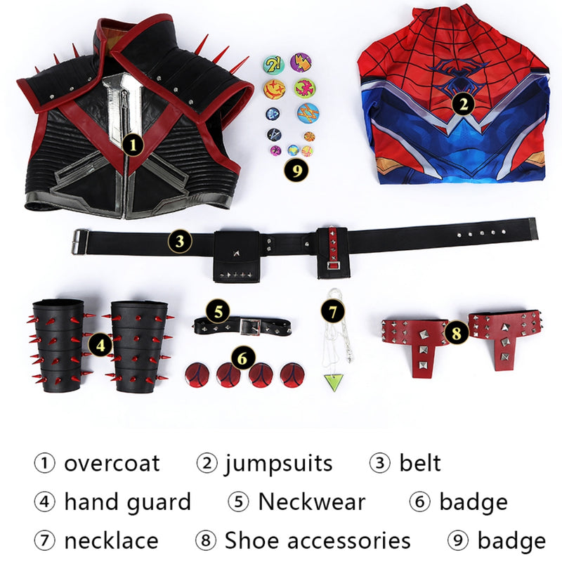 【New Arrival】Xcoser Marvel Rivals Spider-Man Punk 2099 Costume Jumpsuit Full Set
