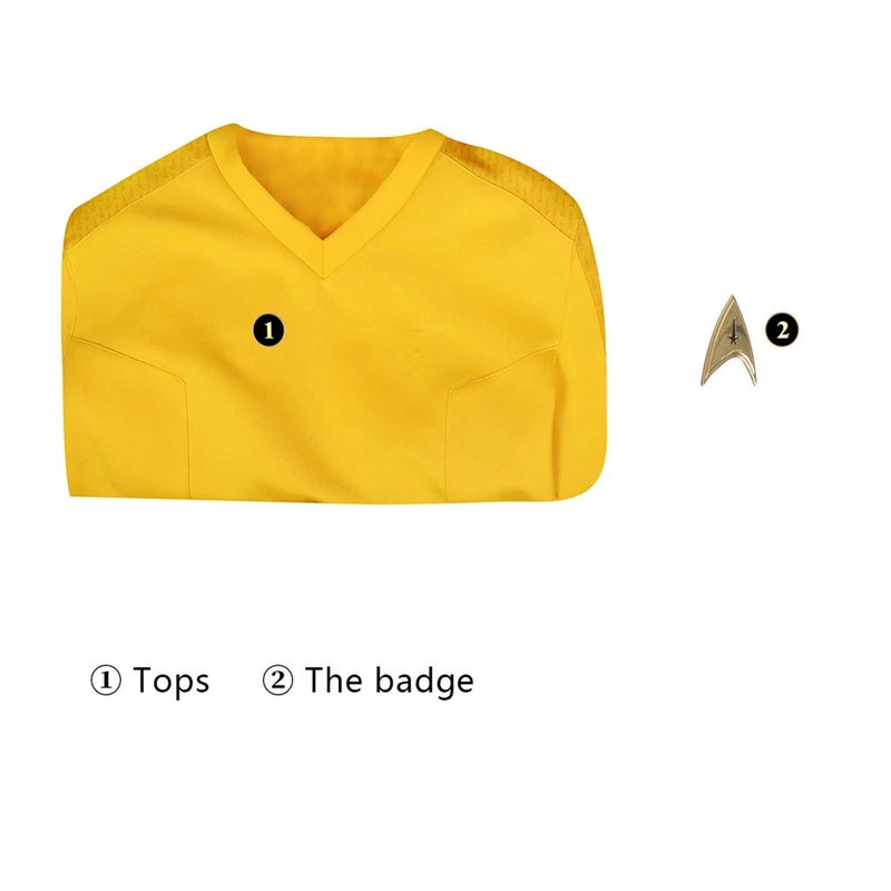 Xcoser Star Trek: Strange New Worlds Cosplay Starfleet Uniform & Badge Top Shirt