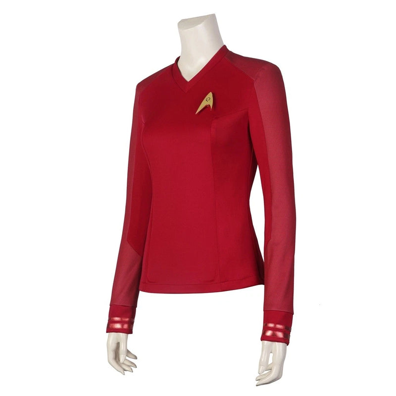 Xcoser Star Trek: Strange New Worlds Cosplay Starfleet Uniform & Badge Top Shirt