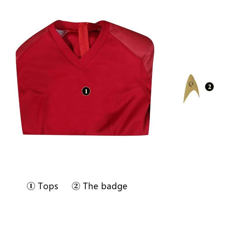 Xcoser Star Trek: Strange New Worlds Cosplay Starfleet Uniform & Badge Top Shirt