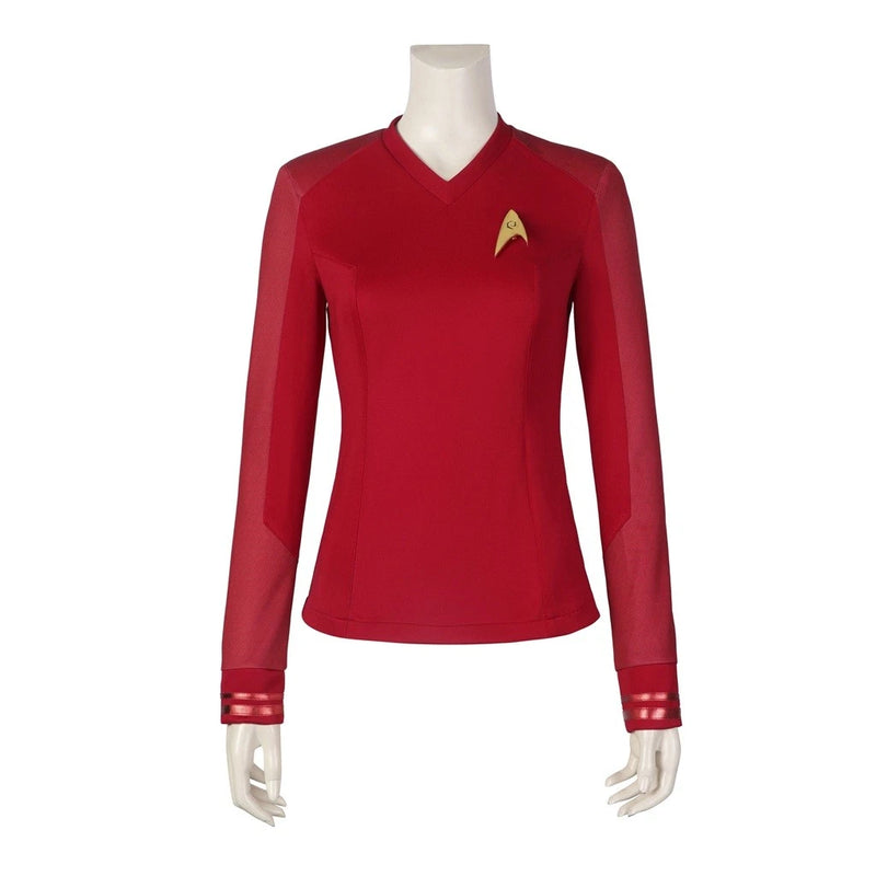 Xcoser Star Trek: Strange New Worlds Cosplay Starfleet Uniform & Badge Top Shirt